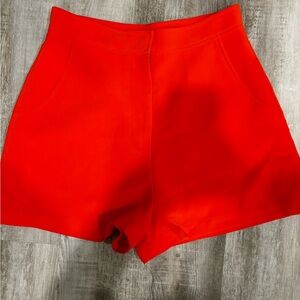 Amanda Uprichard High Waist Red Shorts
